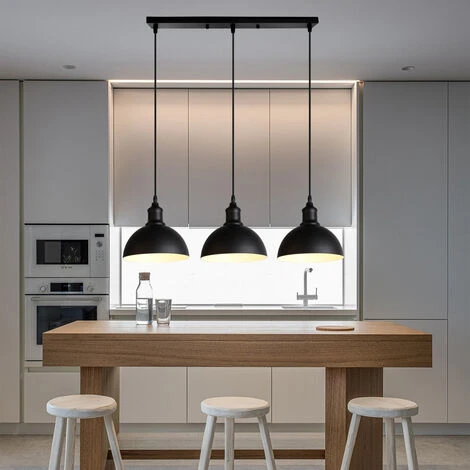 Tout neuf ✔️ WOTTES Lustre Suspension Créative Industrielle Moderne Salon Cuisine Lampe Suspension Réglable Simple 3 Lumières - Noir 🛒 2 Tout neuf ✔️ WOTTES Lustre Suspension Créative Industrielle Moderne Salon Cuisine Lampe Suspension Réglable Simple 3 Lumières - Noir 🛒 – Image 2