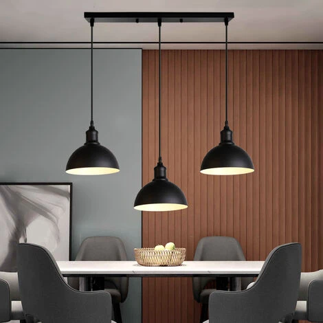 Tout neuf ✔️ WOTTES Lustre Suspension Créative Industrielle Moderne Salon Cuisine Lampe Suspension Réglable Simple 3 Lumières - Noir 🛒 3 Tout neuf ✔️ WOTTES Lustre Suspension Créative Industrielle Moderne Salon Cuisine Lampe Suspension Réglable Simple 3 Lumières - Noir 🛒 – Image 3