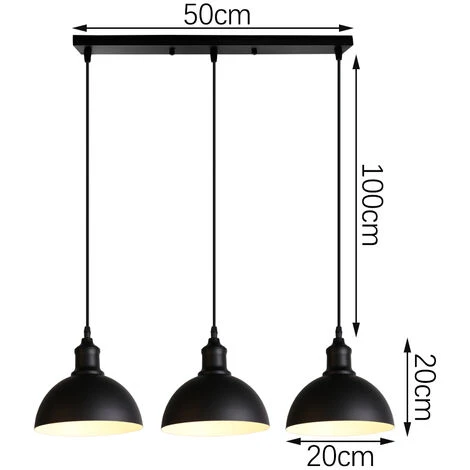 Tout neuf ✔️ WOTTES Lustre Suspension Créative Industrielle Moderne Salon Cuisine Lampe Suspension Réglable Simple 3 Lumières - Noir 🛒 4 Tout neuf ✔️ WOTTES Lustre Suspension Créative Industrielle Moderne Salon Cuisine Lampe Suspension Réglable Simple 3 Lumières - Noir 🛒 – Image 4