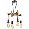 Meilleur prix ✔️ GOECO Suspension Luminaire Industrielle, Luminaire Plafonnier Vintage En Bois Noir, 4 Ampoules E27 Non Incluses, Pour Salon Ou Restaurant 🛒