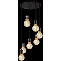 Top 10 🎉 Suspension Moderne Avec 7 Douilles Métal Noir Argenté [lux.pro] 🛒 -Suspension Soldes 4896412 4