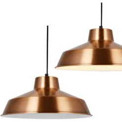 Meilleur prix 😉 [lux.pro] Lampe à Suspension Design Lampe De Plafond Couleur Cuivre Et Blanc Métal [Ø35cm] Luminaire Suspendu En Métal E27 ⭐ -Suspension Soldes 4896907 2