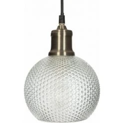 Coupon ❤️ Suspension Transparente "kat" En Verre Strié Diamètre 15 Cm Atmosphera - Coloris Assortis 😉