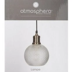 Coupon ❤️ Suspension Transparente "kat" En Verre Strié Diamètre 15 Cm Atmosphera - Coloris Assortis 😉 -Suspension Soldes 49306223 5