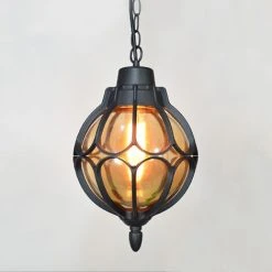 Bon marché ❤️ LANGRAY Suspension Luminaire Rétro 225*385 Mm Lustre Plafonnier Vintage Noir Lampe Cage Éclairage De Plafond Abat-jour En Métal Pour Restaurant Salon Chambre Cuisine Bar Couloir (sans Ampoule) ❤️ -Suspension Soldes 49309225 3