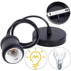 Sortie 🌟 STOEX Lot De 4 Suspension Douille Couleur Douille E27 60W Max Câble Ajustable Noir 1m Style Rétro, Noir ⭐ 7 Sortie 🌟 STOEX Lot De 4 Suspension Douille Couleur Douille E27 60W Max Câble Ajustable Noir 1m Style Rétro, Noir ⭐ -Suspension Soldes 49328329 3