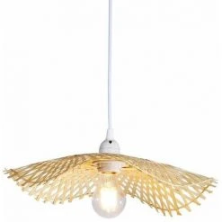 Top 10 ⌛ BARCELONA LED Suspension En Osier "LISA" | Blanc - Blanc 🎉