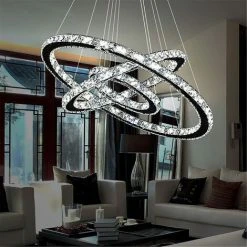 Meilleure vente 🔔 GOJOY Lustre à LED Rond En Cristal - 72 W - Source De Lumière à économie D'énergie - Intensité Variable Avec Télécommande - Pour La Maison, Le Salon, Le Couloir 🛒