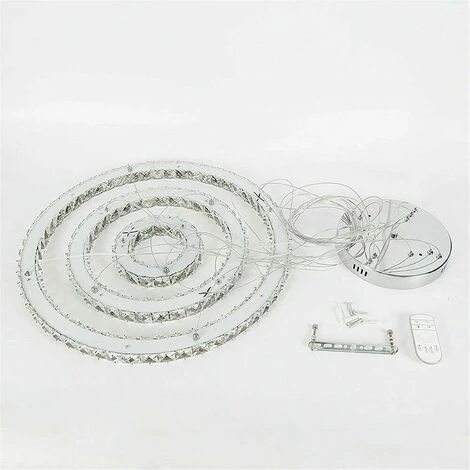 Meilleure vente 🔔 GOJOY Lustre à LED Rond En Cristal - 72 W - Source De Lumière à économie D'énergie - Intensité Variable Avec Télécommande - Pour La Maison, Le Salon, Le Couloir 🛒 2 Meilleure vente 🔔 GOJOY Lustre à LED Rond En Cristal - 72 W - Source De Lumière à économie D'énergie - Intensité Variable Avec Télécommande - Pour La Maison, Le Salon, Le Couloir 🛒 – Image 2