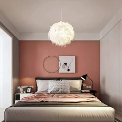 Coupon ⌛ COMELY Lustre Suspension Luminaire En Plume Blanche Design Forme Sphère E27 40W Pour Chambre Décoration ✨ -Suspension Soldes 50150624 4