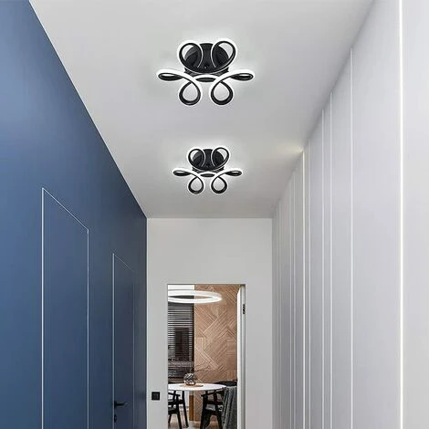 Acheter 🛒 COMELY Lampe De Lustre,Plafonnier LED, Design Courbé Moderne Luminaire Plafonnier Pour Couloir Balcon Salon Cuisine Salle De Bain Chambre, 30W,Blanc Froid 6000K, Diamètre 26cm (Noir) 😀 2 Acheter 🛒 COMELY Lampe De Lustre,Plafonnier LED, Design Courbé Moderne Luminaire Plafonnier Pour Couloir Balcon Salon Cuisine Salle De Bain Chambre, 30W,Blanc Froid 6000K, Diamètre 26cm (Noir) 😀 – Image 2