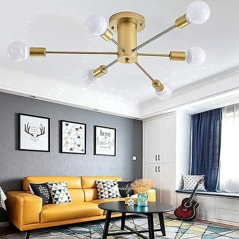 Budget 👏 COMELY Plafonnier Industriel Vintage, 6-Lumières Lampe Plafond Moderne, Luminaire Plafonnier E27 Base, Lustre Suspension En Metal Pour Salon, Chambre, Cuisine, Salle à Manger, Couloir, Loft 🎁 3 Budget 👏 COMELY Plafonnier Industriel Vintage, 6-Lumières Lampe Plafond Moderne, Luminaire Plafonnier E27 Base, Lustre Suspension En Metal Pour Salon, Chambre, Cuisine, Salle à Manger, Couloir, Loft 🎁 – Image 3