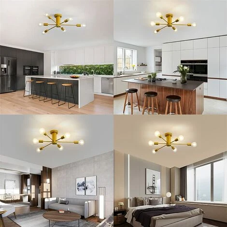 Budget 👏 COMELY Plafonnier Industriel Vintage, 6-Lumières Lampe Plafond Moderne, Luminaire Plafonnier E27 Base, Lustre Suspension En Metal Pour Salon, Chambre, Cuisine, Salle à Manger, Couloir, Loft 🎁 5 Budget 👏 COMELY Plafonnier Industriel Vintage, 6-Lumières Lampe Plafond Moderne, Luminaire Plafonnier E27 Base, Lustre Suspension En Metal Pour Salon, Chambre, Cuisine, Salle à Manger, Couloir, Loft 🎁 – Image 5