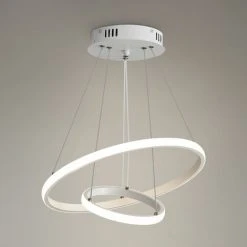 Nouveau ✨ GOECO Suspension Luminaire LED, Lustre Circulaire Moderne, Suspension Blanc 4000K, Lampe De Plafond éclairage Intérieur De La Chambre à Coucher Du Salon ⌛