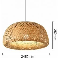 Budget 😉 BARCELONA LED Lampe Suspendue En Osier Hanna E27 | Blanc - Blanc 😍 -Suspension Soldes 50378969 5