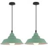 Meilleure affaire ✔️ WOTTES 2 PCS Lustre Suspension Métal Vintage Industriel Rétro Fer Forgé Salon Cuisine Restaurant Loft E27 Lampe Suspension, Verte - Vert 👏