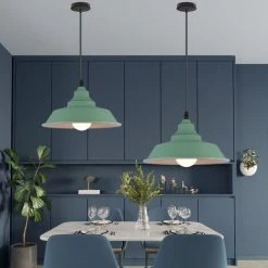 Meilleure affaire ✔️ WOTTES 2 PCS Lustre Suspension Métal Vintage Industriel Rétro Fer Forgé Salon Cuisine Restaurant Loft E27 Lampe Suspension, Verte - Vert 👏 -Suspension Soldes 50453578 2