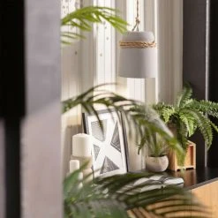 Tout neuf 😀 LEDKIA Suspension Ciment Et Corde Dawan Gris Anthracite - Gris Anthracite ❤️ -Suspension Soldes 50562965 3