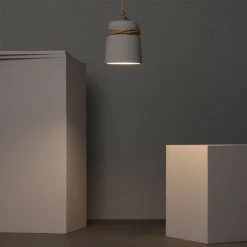 Tout neuf 😀 LEDKIA Suspension Ciment Et Corde Dawan Gris Anthracite - Gris Anthracite ❤️ -Suspension Soldes 50562965 4