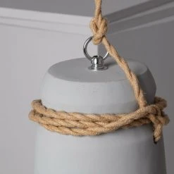 Tout neuf 😀 LEDKIA Suspension Ciment Et Corde Dawan Gris Anthracite - Gris Anthracite ❤️ -Suspension Soldes 50562965 5