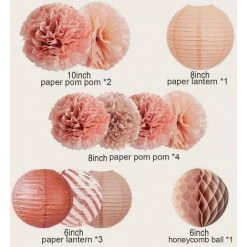 Le moins cher ✔️ VERSAILLESFR Lot De 11 Décorations De Fête En Or Rose, Lanternes Fleurs Pour Anniversaire, Bachelorette, Mariage, Fiançailles, Fête Prénatale, Accessoires De Décoration, Versailles 💯 -Suspension Soldes 50932543 5