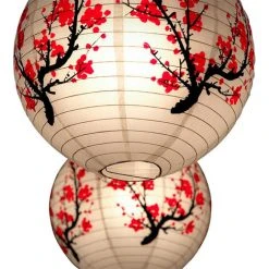 Meilleure vente 🧨 VERSAILLESFR 40cm Papier Prunier Ronde Lanterne Abat Oriental Chinois Style De Light Restaurant De SoiréE De Mariage DéCoration IntéRieure Cadeaux, Versailles ⭐ -Suspension Soldes 50932779 3