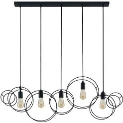 Meilleure affaire ❤️ LUCANDE Suspension à Intensité Variable 'Andrik' En Métal Pour Salon & Salle à Manger - Sable Noir ✨