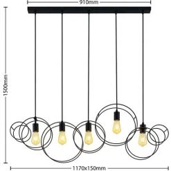 Meilleure affaire ❤️ LUCANDE Suspension à Intensité Variable 'Andrik' En Métal Pour Salon & Salle à Manger - Sable Noir ✨ -Suspension Soldes 51384805 4