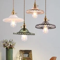 Grosses soldes 🔥 LITZEE E27 Industrielle Vintage Verre Suspensions Luminaire Retro Plafonnier Luminaire Verre Retro Suspensions Luminaires Industrielle Eclairage De Plafond Suspensions Plafonniers Luminaire(Verre Transparent Sans Source Lumineuse) 🔥 -Suspension Soldes 51554865 4
