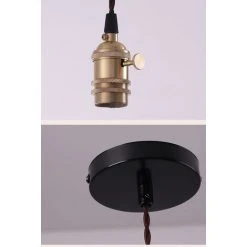 Bon marché 🎁 LITZEE E27 Industrielle Vintage Verre Suspensions Luminaire Retro Plafonnier Luminaire Verre Retro Suspensions Luminaires Industrielle Eclairage De Plafond Suspensions Plafonniers Luminaire(Verre Fumé Sans Source Lumineuse) ✨ -Suspension Soldes 51554977 4