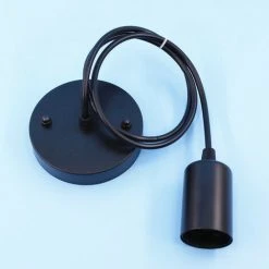 Offres 🧨 LITZEE Suspension E27 Avec Anneau à Vis, Câble Tissu Réglable , Suspension Compatible Avec Abat-jour, Douille Idéale Pour Suspension De Cuisine, Noir,0.5m 😉