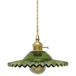 Meilleure affaire 😀 LITZEE E27 Industrielle Vintage Verre Suspensions Luminaire Retro Plafonnier Luminaire Verre Retro Suspensions Luminaires Industrielle Eclairage De Plafond Suspensions Plafonniers Luminaire(Verre Vert Sans Source Lumineuse) 🎉