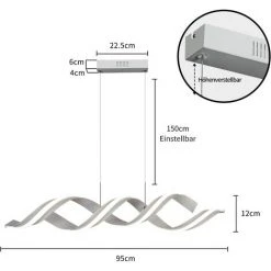 Top 10 💯 ZMH LED Lampe Suspension 29W Luminaire Plafonnier Lustre Salon Plafonnier Salle De Moderne Hauteur Blanche Chaude 3000K Pour Salle à Manger Salon Café Hôtel Bureau 🎉 -Suspension Soldes 51586280 5