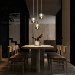 Nouveau 🤩 ZMH Lampe à Suspension Table à Manger Lampe à Suspension Lampe à Suspension Réglable En Couleur Gris Verre à 3 Flammes Cuisine Lampe De Salon Lampe De Chambre Lampe De Salle [Classe énergétique E]-gris Fumé ✔️ -Suspension Soldes 51586840 3