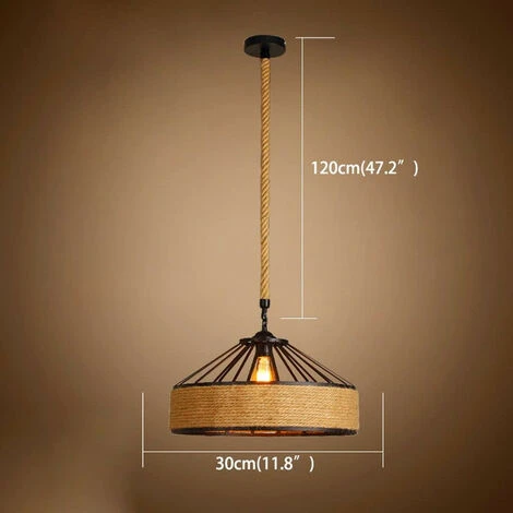 Vente flash 🥰 Minetgnon Rétro Industriel Lustre Chanvre Corde Artisanat Rond Ombre Suspension Luminaire 🎁 5 Vente flash 🥰 Minetgnon Rétro Industriel Lustre Chanvre Corde Artisanat Rond Ombre Suspension Luminaire 🎁 – Image 5