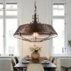 Tout neuf 🔥 Minetgnon Lustre Suspension E27 Luminaire Moderne Style Industrielle En Métal - Ø26 Cm ⭐