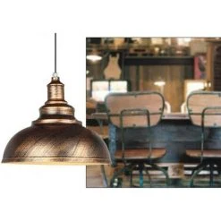 Tout neuf ✔️ Minetgnon Lustre Suspension Luminaire Style Industriel Vintage En Métal E27- Ø30cm - Bronze ❤️ -Suspension Soldes 51929945 3