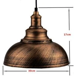 Tout neuf ✔️ Minetgnon Lustre Suspension Luminaire Style Industriel Vintage En Métal E27- Ø30cm - Bronze ❤️ -Suspension Soldes 51929945 5