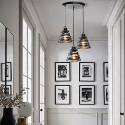 Sortie ✨ AXHUP Suspension Luminaire Industrielle Rétro Lustre Suspension Cage En Ressort En Métal Noir 🔔 -Suspension Soldes 53233579 3