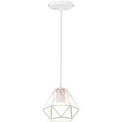 De gros ✔️ AXHUP 16cm Lustre Suspension Industrielle Cage Diamant E27 Suspension Luminaire Ajustable Pour Couloir Entrée Escalier Salon 🔥