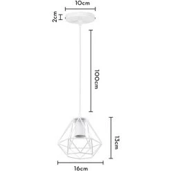 De gros ✔️ AXHUP 16cm Lustre Suspension Industrielle Cage Diamant E27 Suspension Luminaire Ajustable Pour Couloir Entrée Escalier Salon 🔥 -Suspension Soldes 53233614 5