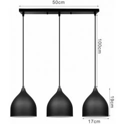 Les meilleures critiques de 💯 AXHUP Suspension Luminaire Contemporain E27 17x19cm Lustre 3 Tête Noir ⌛ -Suspension Soldes 53233618 5
