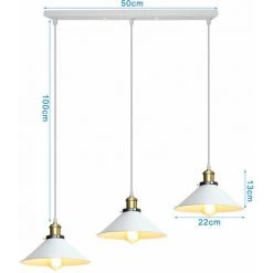 Nouveau ⭐ AXHUP Rétro Lustre Suspension Industrielle E27 3 Tête Blanc Plafonnier Luminaire Ajustable Salle à Manger Couloir 🔥 9 Nouveau ⭐ AXHUP Rétro Lustre Suspension Industrielle E27 3 Tête Blanc Plafonnier Luminaire Ajustable Salle à Manger Couloir 🔥 -Suspension Soldes 53233710 5