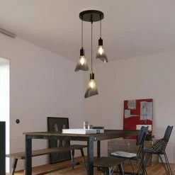 Grosses soldes ✔️ GOECO Suspension Luminaire Industriel, Plafonnier Vintage Noir, Lustre Avec Abat-jour PVC Pour Chambre, Salon, Restaurant, Bar, 3 Lumières E14(Sans Ampoule) ⌛ 8 Grosses soldes ✔️ GOECO Suspension Luminaire Industriel, Plafonnier Vintage Noir, Lustre Avec Abat-jour PVC Pour Chambre, Salon, Restaurant, Bar, 3 Lumières E14(Sans Ampoule) ⌛ -Suspension Soldes 53311289 4