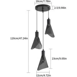 Grosses soldes ✔️ GOECO Suspension Luminaire Industriel, Plafonnier Vintage Noir, Lustre Avec Abat-jour PVC Pour Chambre, Salon, Restaurant, Bar, 3 Lumières E14(Sans Ampoule) ⌛ 9 Grosses soldes ✔️ GOECO Suspension Luminaire Industriel, Plafonnier Vintage Noir, Lustre Avec Abat-jour PVC Pour Chambre, Salon, Restaurant, Bar, 3 Lumières E14(Sans Ampoule) ⌛ -Suspension Soldes 53311289 5