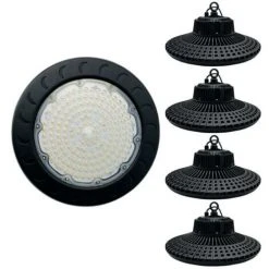 Nouveau 😀 SILAMP Suspension Industrielle HighBay UFO 150W IP65 NOIR (Pack De 5) ❤️