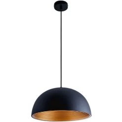 Meilleure vente 🛒 Paco Home Suspension Lampe Suspendue Salle À Manger Cuisine Câble Textile 1,5 M Ø40,5cm  Sans Ampoules,  Noir - Or 👍