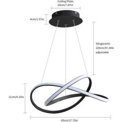 Sortie ✨ COMELY Lustre LED Moderne, Plafonnier LED En Aluminium, Lampe Suspension 35W 3150lm Pour Salon, Salle à Manger, Chambre 😀 -Suspension Soldes 54148527 5