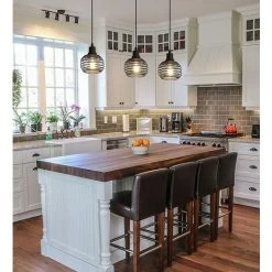 Nouveau ✔️ COMELY Plafonnier Rétro, Lustre Suspendu En Métal Industriel, Luminaire Suspendue Sphérique Encastré Pour Chambre à Coucher, Salle à Manger, Cuisine, Couloir 1pcs 😉 -Suspension Soldes 54148542 4