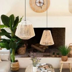 Vente flash 💯 SILAMP Suspension Naturelle Corde 29cm Pour Ampoule E27 ✔️